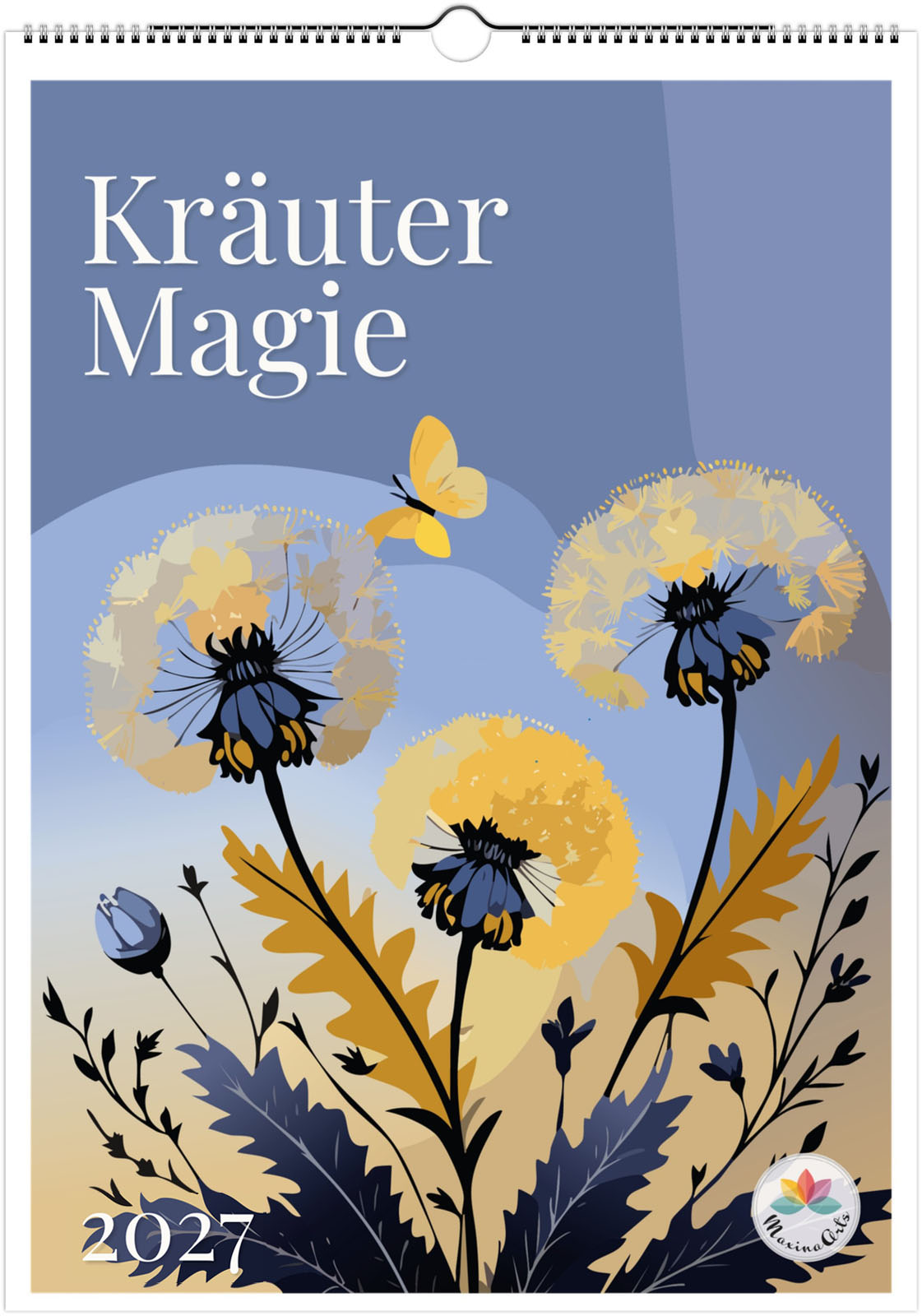 Kräuter Magie 2027 Kräuterkalender als Wanddekoration in stilvollem Wohnraum